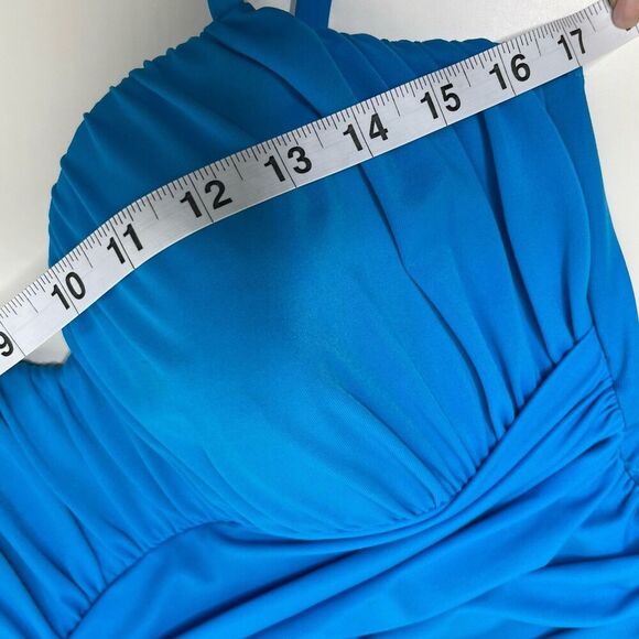 MIRACLESUIT Rialto Swimsuit Size 14 Slimming Shaper Ruched Blue Tummy Control - Picture 14 of 16